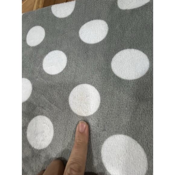 Garanimals Gray White Polka Dots Aqua Blue Sherpa Baby Blanket - Picture 4 of 6